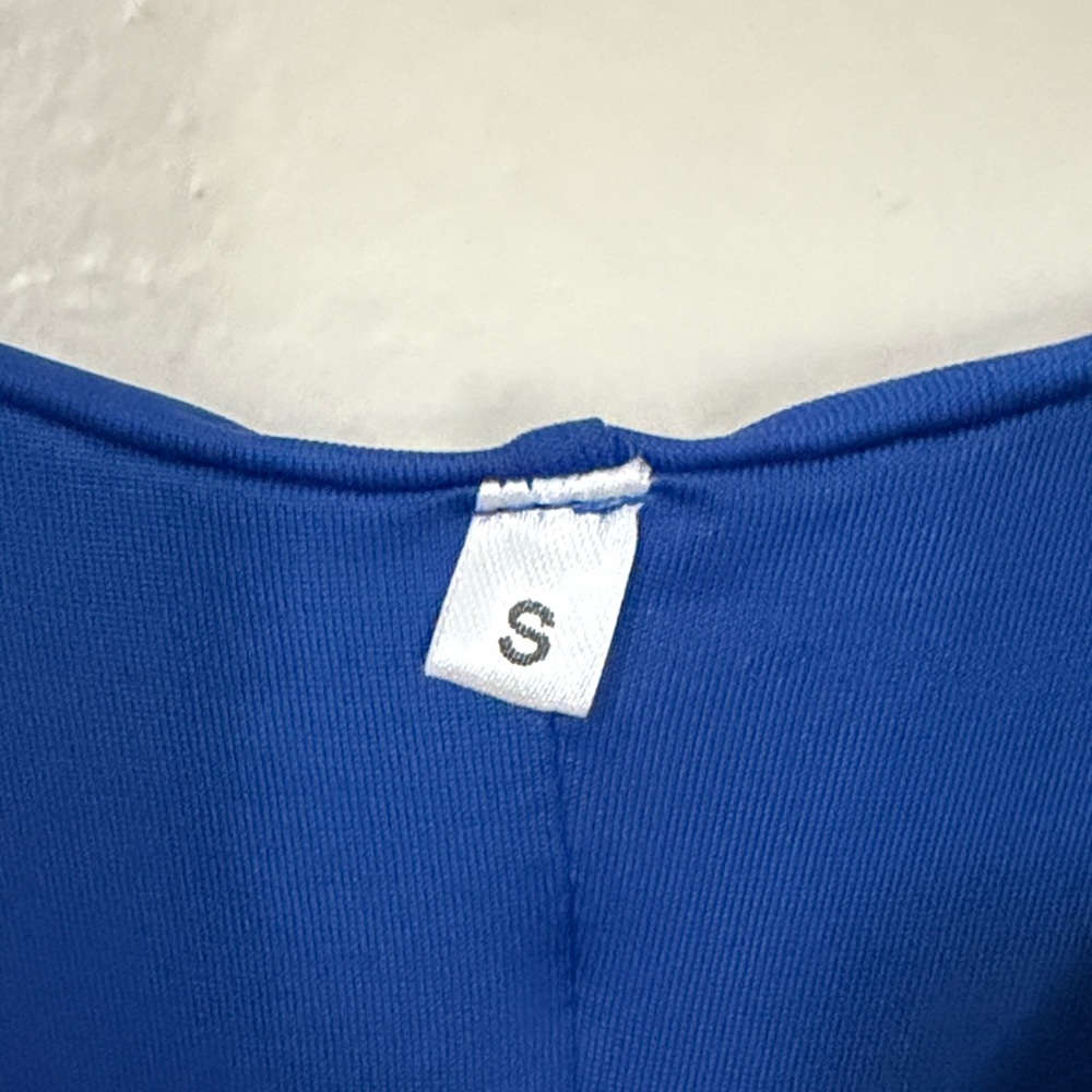 Royal Blue Ruched Square-Neck Bodycon Dress - Picture 5 of 5